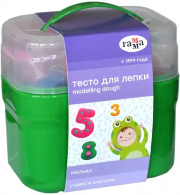 Тесто для лепки. Малыш. Учимся считать, 4 цвета обложка книги