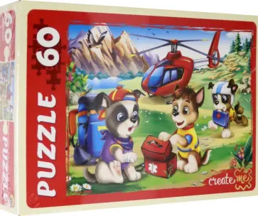 Puzzle-60. Добрые щенки-спасатели обложка книги