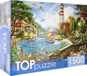 Puzzle-1500. Маяк в приморском городе обложка книги
