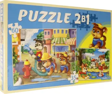 Пазлы 2в1. Щенки спасатели №3 обложка книги