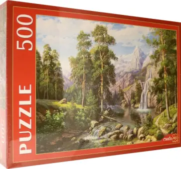 Puzzle-500. Пейзаж с водопадом обложка книги