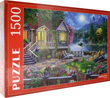 Puzzle-1500. Домик у лунного озера обложка книги