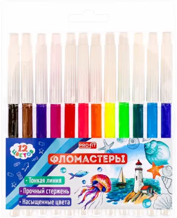 Фломастеры Акварельный рисунок, 12 цветов обложка книги