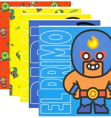 Тетрадь Brawl Stars, 24 листа, клетка, А5, комплект 5 шт. Тетрадь Brawl Stars, 24 листа, клетка, А5, комплект 5 шт. обложка книги