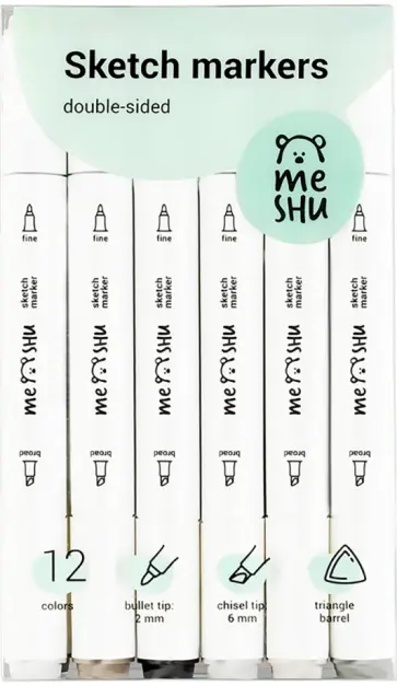 Набор маркеров для скетчинга, 12 цветов, серые цвета обложка книги