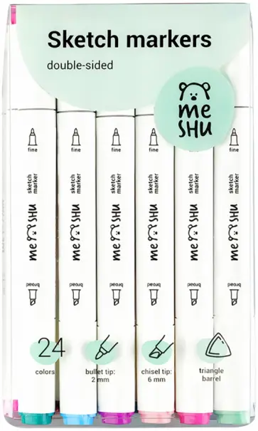 Набор маркеров для скетчинга, 24 цвета, цветочная гамма обложка книги