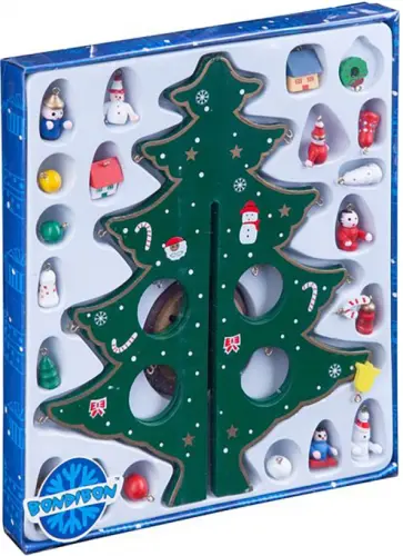 Новогодний набор Деревянная ёлочка с игрушками обложка книги