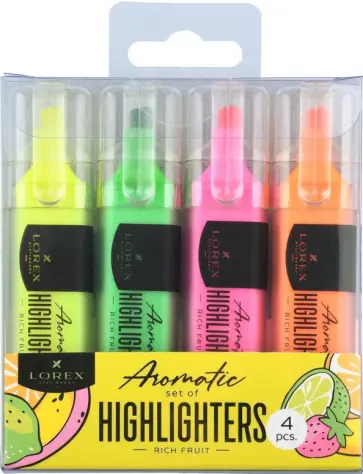Набор маркеров текстовыделителей, ароматизированных RICH FRUIT, 4 шт. обложка книги