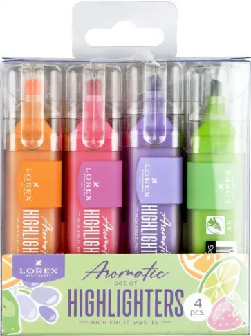 Набор маркеров текстовыделителей, ароматизированных Pastel, 4 шт обложка книги