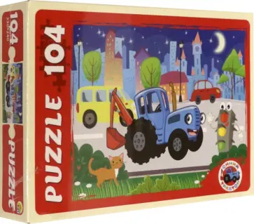 Puzzle-104 Синий трактор №15 обложка книги