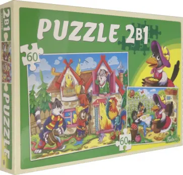 Пазлы 2 в 1 Любимые потешки №2, по 60 элементов обложка книги