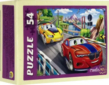 Puzzle-54 Мир ярких машинок, в ассортименте обложка книги