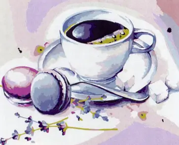 Холст с красками для рисования по номерам. Вкусный завтрак обложка книги