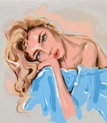 Холст с красками для рисования по номерам. Красивая девушка обложка книги