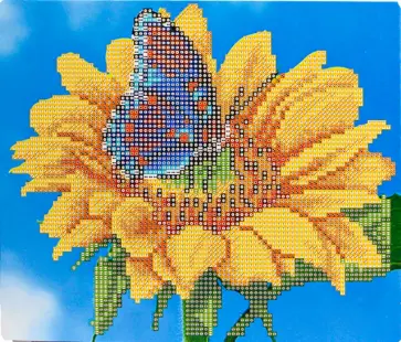 Алмазная мозаика. Бабочка на подсолнухе обложка книги