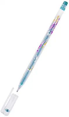 Ручка гелевая Glitter Metal Jell, зеленая блестками обложка книги
