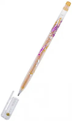 Ручка гелевая Glitter Metal Jell, золотая с блестками обложка книги