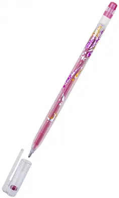 Ручка гелевая Glitter Metal Jell, красная с блестками обложка книги