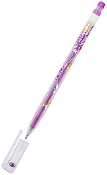 Ручка гелевая Glitter Metal Jell, розовая с блестками обложка книги