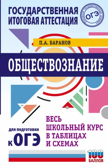 Петр Баранов - ОГЭ. Обществознание. Весь школьный курс в таблицах и схемах для подготовки к ОГЭ Петр Баранов - ОГЭ. Обществознание. Весь школьный курс в таблицах и схемах для подготовки к ОГЭ обложка книги