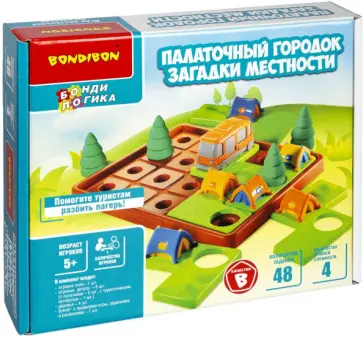 Игра настольная логическая. Палаточный городок. Загадки местности обложка книги
