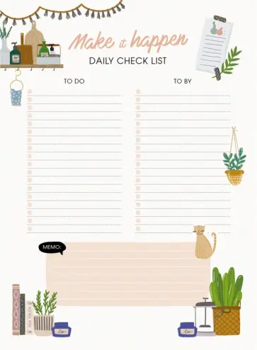 Планер настольный Check 2, 55 листов, А5 обложка книги