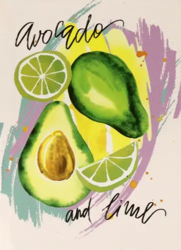 Записная книжка, Авокадо и лайм, А7, 64 листа, клетка обложка книги