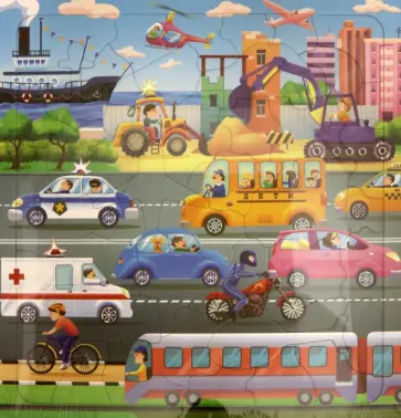 Пазл фигурный Транспорт, 45 деталей обложка книги