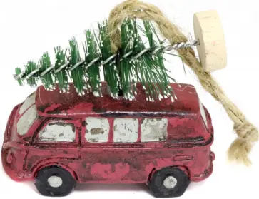 Новогоднее подвесное украшение Красный фургон с ёлкой обложка книги