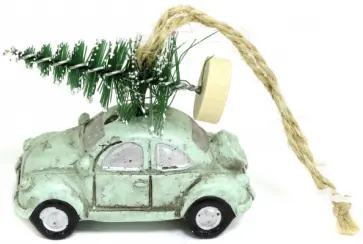 Новогоднее подвесное украшение Зеленый автомобиль с елкой обложка книги