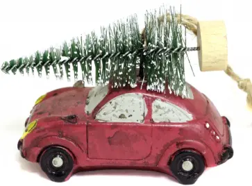 Новогоднее подвесное украшение Красная машина с елкой обложка книги