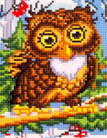 Алмазная мозаика Сова на ветке обложка книги