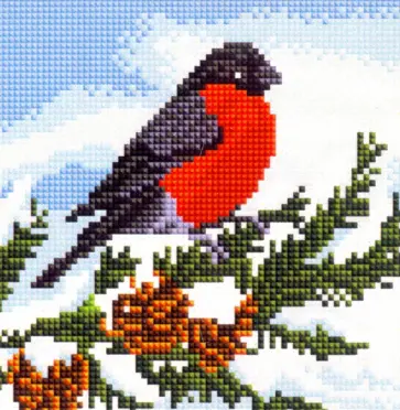 Алмазная мозаика Снегирь на ветке обложка книги