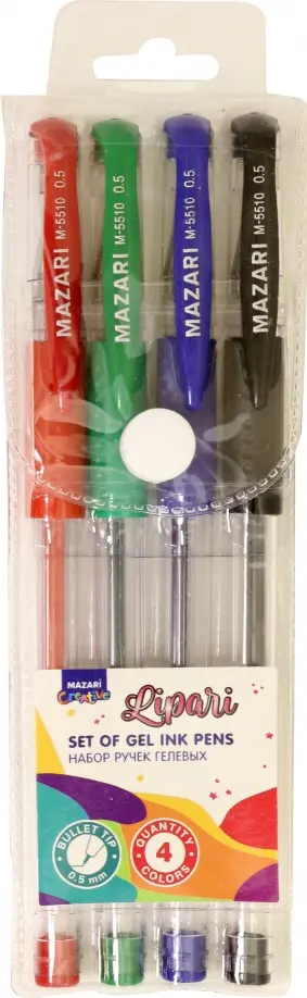 Набор ручек гелевых LIPARI, 4 цвета обложка книги