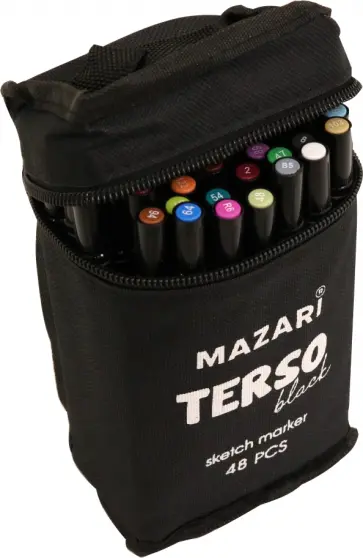 Набор маркеров для скетчинга TERSO BLACK, 48 цветов обложка книги