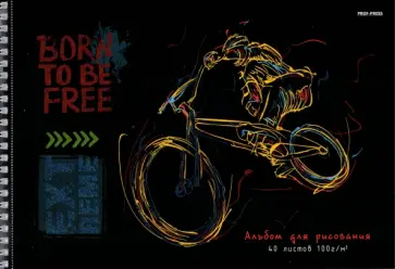 Альбом для рисования Велогонщик, 40 листов, А4 обложка книги