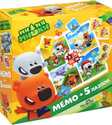 МиМиМишки. Игровой набор Мемо+5 пазлов обложка книги