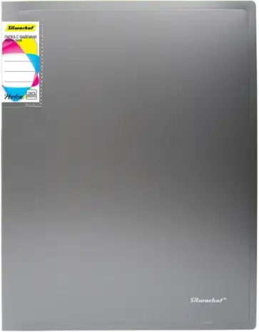 Папка с 30 вкладышами, А4, серебристая обложка книги