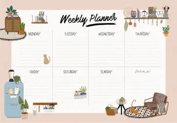 Планер настольный Weekly 1 №2, 55 листов, А4 обложка книги