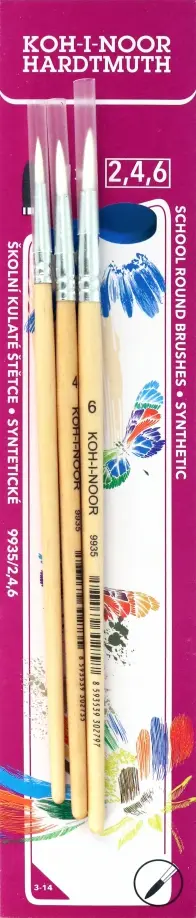 Набор кистей круглых из синтетического волокна №2, №4, №6, 3 штуки Набор кистей круглых из синтетического волокна №2, №4, №6, 3 штуки обложка книги