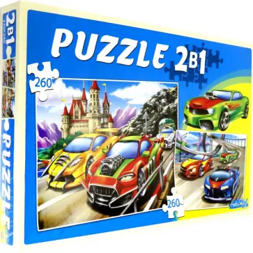 Пазлы 2в1. Крутые машинки 10 обложка книги
