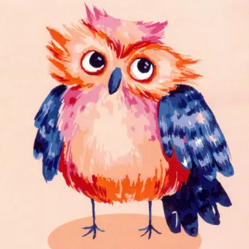 Холст с красками для рисования по номерам. Маленькая совушка обложка книги
