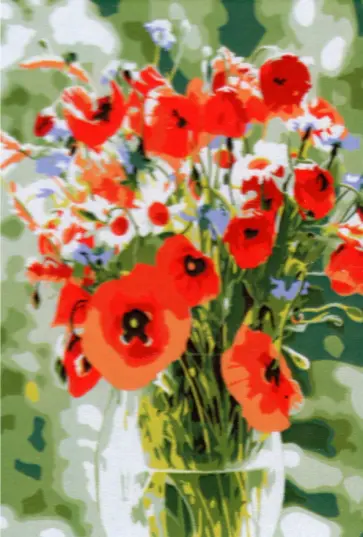 Холст с красками Яркие маки обложка книги