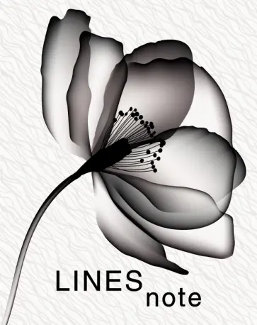 Тетрадь Flower, А5+, 96 листов, линия обложка книги