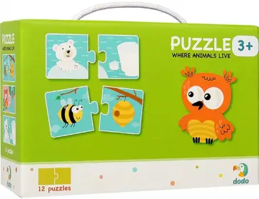 Пазл-парочки. Где кто живет обложка книги