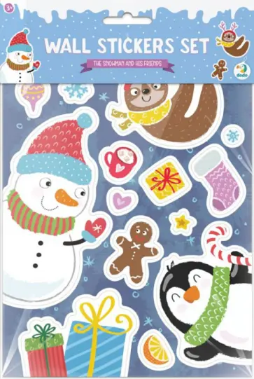 Набор настенных наклеек. Снеговик и ег друзья обложка книги