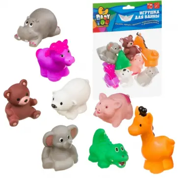 Набор игрушек для купания Зоопарк, 8 штук обложка книги