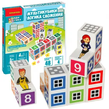 Игра настольная логическая. Мультикубики. Логика сложения обложка книги
