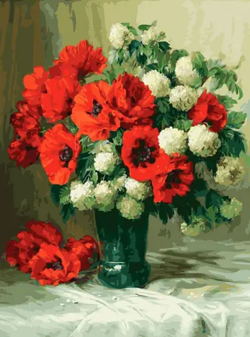 Живопись на холсте Маки и снежные шары обложка книги