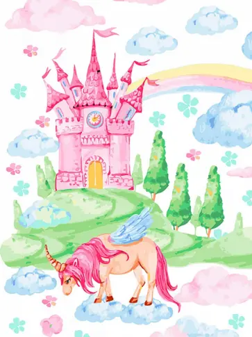 Живопись на холсте Страна единорогов, 30х40 см обложка книги